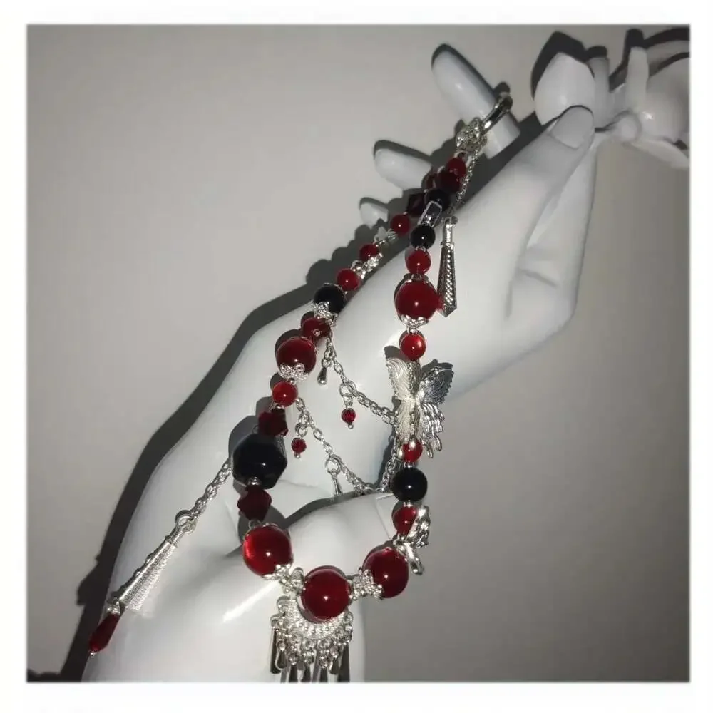 Hua Cheng Blood Rain Phone Strap, Silver Butterfly Chinese Style, TGCF Ita Bag C